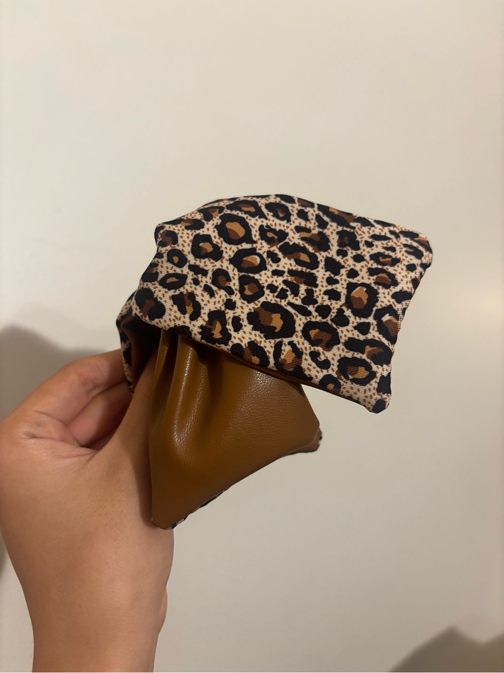 Leopard & Brown Leather Hair Claw